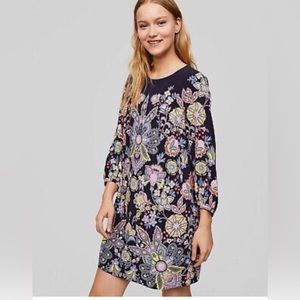 Ann Taylor LOFT Multicolor Paisley Midi Dress, Office Dress for Women, Dinner